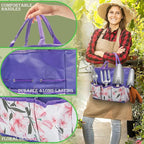 Gardening Tools Set, 11 Piece Garden Hand Tools, Garden Tools Set with Rust-Proof,Fashion and Durable Garden Tools Organizer Handbag Perfect Gardening Gifts for Mothers Day & Outdoor (Purple)