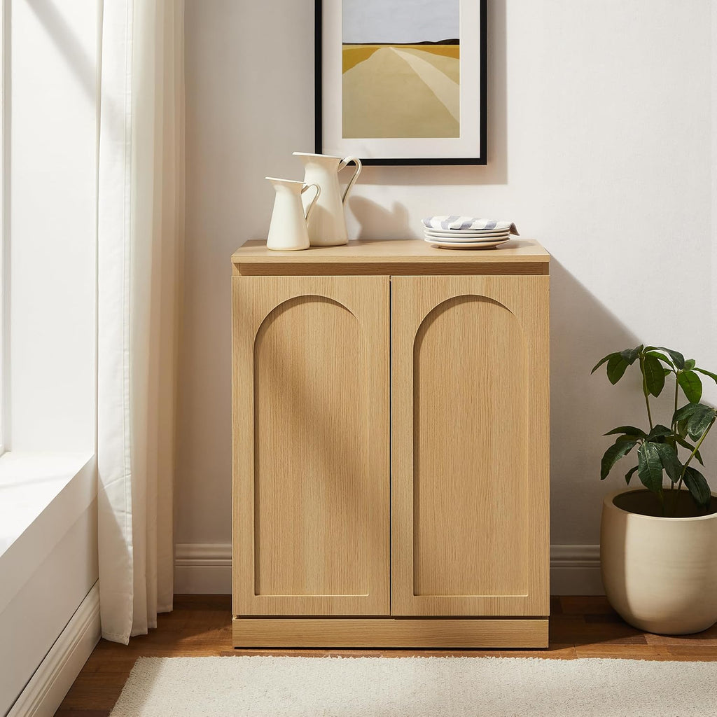 Crosley Furniture Marco Modern Kitchen Pantry Storage Cabinet with Shelves, Dining, or Laundry Room, Ash
