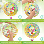 Wind Spinners - 12 Inches Large Hummingbird Wind Sculptures, 3D Reflective Metal Wind Spinner for Yard and Garden, Hummingbird Gifts for Daughter, Mom, Grandma's Birthday, Yellow Green