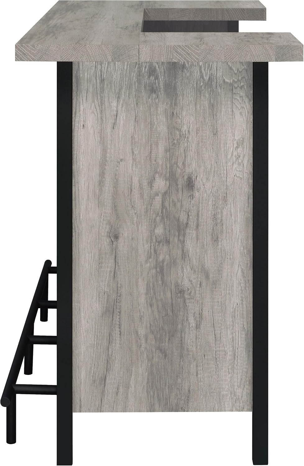 Coaster Home Furnishings - Bellemore - Wood & Metal - Bar Cabinet with Bottle Rack and Stemware Racks with Open Storage - Dining Room & Home Bar - Gray Driftwood - 182105
