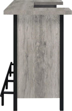 Coaster Home Furnishings - Bellemore - Wood & Metal - Bar Cabinet with Bottle Rack and Stemware Racks with Open Storage - Dining Room & Home Bar - Gray Driftwood - 182105
