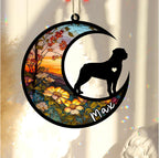 Personalized Dog Memorial, Custom Name Rottweiler (Tan) Dog Christmas Ornament with Name, Custom Breeds, Pet Loss Light Catcher, Gifts for Lovers Loss of Pet Sympathy on Mothers Day Christmas