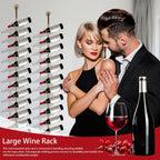 5 Pack 12 Bottle Wall Mount Wine Rack for 60 Bottles DIY Detachable Wine Storage Organizer Metal Storage Rack for Kitchen Pantry Dining Room Bar