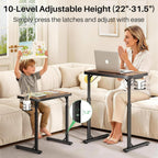 Kitstorack Large Adjustable TV Tray Table with Tilting Tabletop for Couch | Device slot, rotatable cup holder, magnetic edge stopper, folding design, for bed, laptop work, dining, gaming