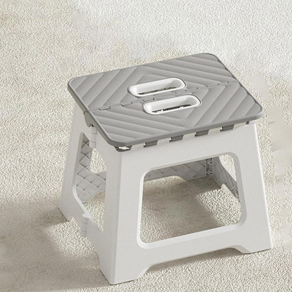 7.4'' Plastic Folding Step Stool with Carry Handle, Foldable Foot Stool | Fold Up Step Stool, Durable And Anti-Slip Base, Compact Foot Stool For Bathroom Bedroom Living Room Outdoor