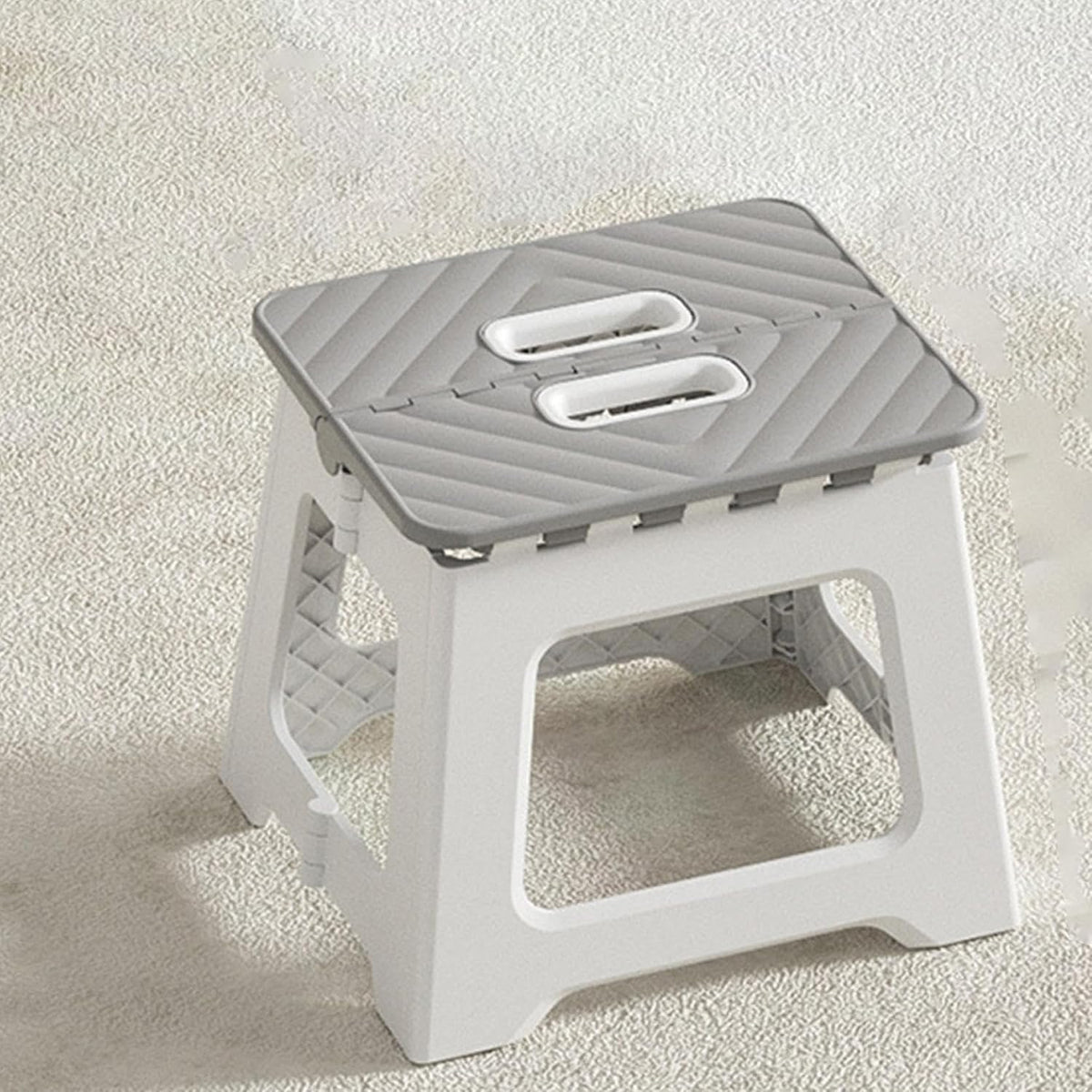 7.4'' Plastic Folding Step Stool with Carry Handle, Foldable Foot Stool | Fold Up Step Stool, Durable And Anti-Slip Base, Compact Foot Stool For Bathroom Bedroom Living Room Outdoor