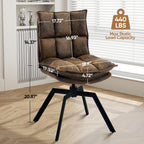Swivel Dining Chairs Set 2,Mid-Century Modern PU Upholstered with 360°AUTO Swivel Metal Legs,Suitable for Dining Rooms, Living Rooms, and Bedrooms.(Brown)