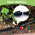 40 FT 1/2 inch Drip Irrigation Irrigation kit Main Line Supply Hose Tube for Garden Irrigation System (Includes 1/2"" Straight Connector, 3-Way Connector, Switch Valve), Black