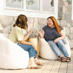 Big Joe Milano Outdoor Beanbag Chair White Marine | Polystyrene Bean Filled, Refillable, Vinyl, UV-Protected, Weather-Resistant, Fade-Proof Fabric