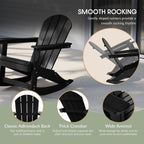 WestinTrends Malibu Outdoor Patio Porch Rocking Adirondack Chair (Set of 4), Black
