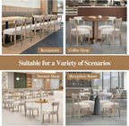 ZJhome Dining Chairs Set of 4,Mid Century Modern Dining Chair Set - Linen Upholstered Low Back Kitchen & Dining Room Chairs with Woven Design,Oatmeal Fabric