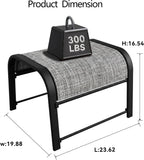 Outdoor Patio Ottoman Set of 2 with Metal Frame, Textilene Fabric Small Seating, All Weather Foot Stool Stackable Resistant for Outdoor Foot Rest for Furniture Patio Garden Pool(2, Black)
