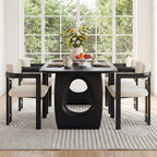Morden Fort Boucle Dining Chair Set of 4, Upholstered Kitchen Chairs with Metal Frame & Round Back, Barrel Side Chair for Dining Room, Kitchen, Living Room, Apartments