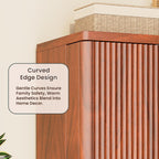 72" Tall Kitchen Pantry Modern Fluted Wood Storage Cabinet with Doors,6 Door Shelves, Organizer, Versatile Cupboard for Kitchen Dining (Walnut-Fluted)