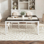 Hokway Dining Table for 4-6, 64 Inch Rectangular Solid Wood Kitchen Table, Modern Farmhouse Dinner Table for Dining Room, Kitchen, Living Room