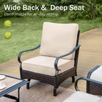 PHI VILLA Rocking Patio Sofa Chairs - 2 PCS Outdoor Rocking Armchairs, Patio Seating with High Back Deep Seat for Porch Deck Balcony