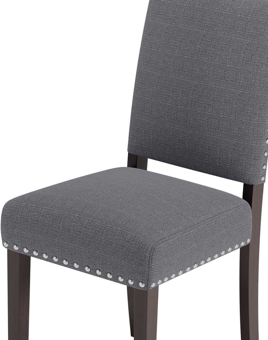 Upholstered Dining Chairs Set of 6 with Thickened Seat Cushion, Wooden Mid-Century Modern Fabric Farmhouse Kitchen Chairs for Dining Room Living/Restaurant/Reading Room