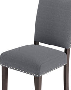 Upholstered Dining Chairs Set of 6 with Thickened Seat Cushion, Wooden Mid-Century Modern Fabric Farmhouse Kitchen Chairs for Dining Room Living/Restaurant/Reading Room