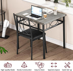 Dining Table Set for 2, Kitchen Table with 2 Upholstered Chairs, Wood 3-Piece Kitchen Dining Room Table Set for Apartment, Small Space, Space Saving, Retro Gary