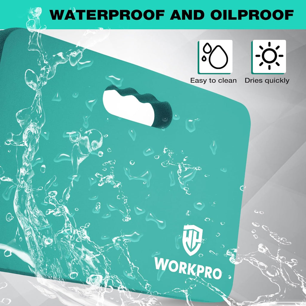 WORKPRO Extra Thick Kneeling Pad, 2-Pack, Soft Foam Cushioning for Knee, Large Foam Kneeler Mat for Gardening, Bathing Baby, Workout Supplies, 17.5 x 11 x 1.5 in, Robin's egg Blue