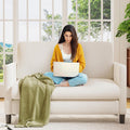 Welzona Loveseat, 51" Small Couch, Teddy Love Seat, Small Loveseat Sofa | Comfy Teddy Fabric, Tool-free Setup, Washable Covers, All-wood Small Sofa Couch for Living Room, Bedroom, Small Spaces, Beige