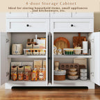 HUAHUU 71" Kitchen Pantry Cabinet with 6 Door Shelves, Tall Pantry Storage Cabinet with 8 Doors & 4 Adjustable Shelves, Modern Kitchen Pantry with 2 Large Drawers for Dining Room, Living Room, White
