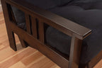 Kodiak Furniture Monterey Futon Set in Espresso Finish, Suede Navy