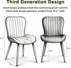 Dining Chairs Set of 4,Pink Leather Dining Chair Upholstered,Kitchen Chair,Modern Dining Room Chairs with Black Metal Legs Frame for Restaurant,Dining Room,Cafe