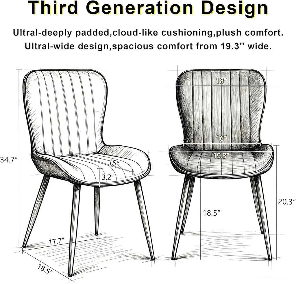Dining Chairs Set of 2,Pink Leather Dining Chair Upholstered,Kitchen Chair,Modern Dining Room Chairs with Black Metal Legs Frame for Restaurant,Dining Room,Cafe