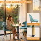 Lightdot Dining Chairs Set of 2, Velvet Upholstered Dining Chairs with Solid Wood Legs, Mid-Century Modern Accent Chair for Kitchen Living Room Bedroom, Assembly Guide Included, Light Green