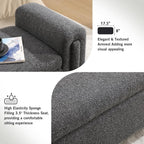 CIMOTA Modern Storage Ottoman Bench, 58” Large Upholstered Storage Bench with Armrests, Boucle Fabric Bedroom End of Bed Bench-Comfy Padded Footstool for Living Room, Entryway, Black
