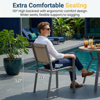 Elountik Set of 6 Heavy Duty Outdoor Patio Chairs, All Weather Textilene Mesh, Metal Frame, 350lb Capacity, Grey