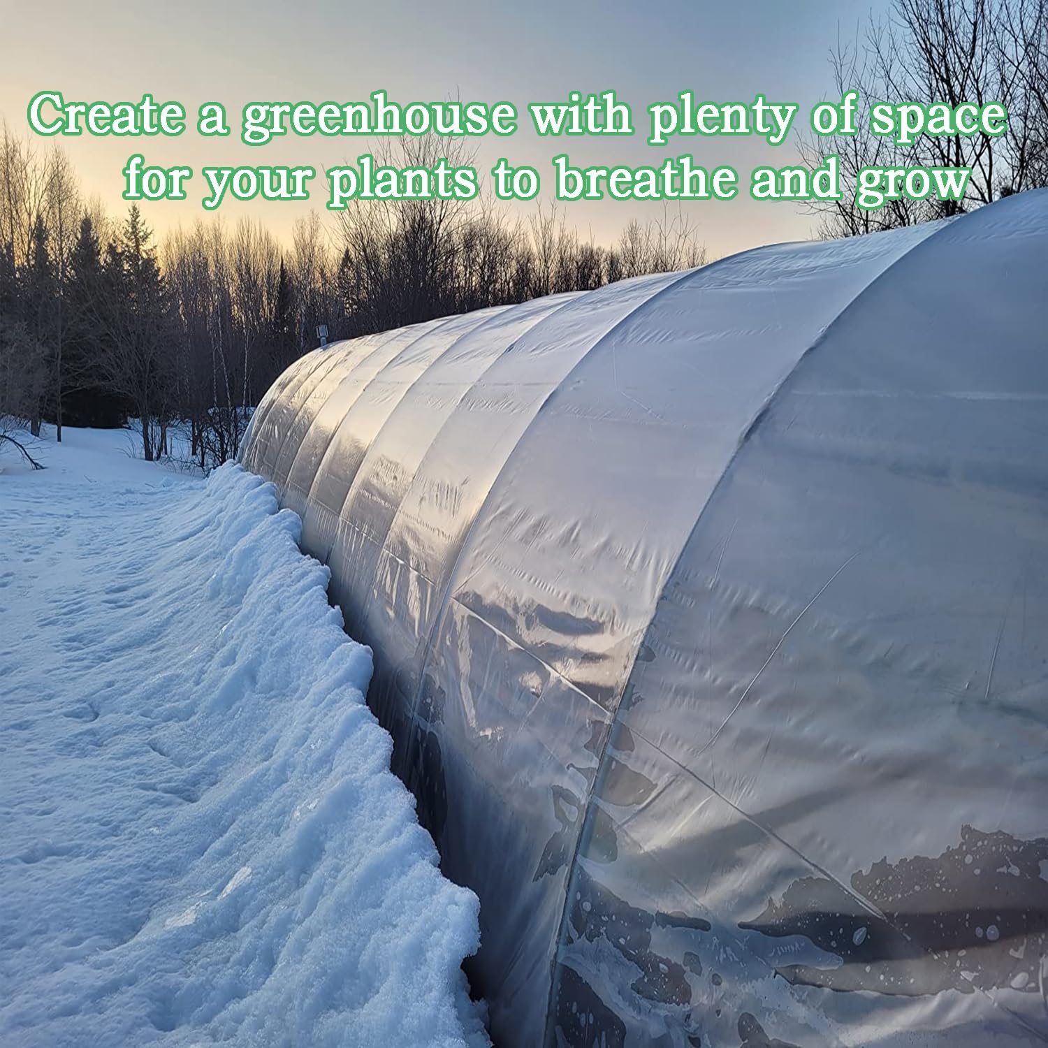 8FTx26FT Greenhouse Plastic Sheeting, 6 Mil Thick Clear Polyethylene Film, Waterproof Wind Frost Dust UV Resistant Green House Plastic Covering for Outdoor Plant, Garden, (8ft x 26ft)