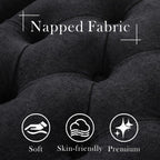 Aoiy & Wifon 65.75" W Large Storage Ottoman Bench, Modern King Size End of Bed Storage Bench with Wood Legs, Upholstered Window Bench for Bedroom, Living Room, Entryway, Black