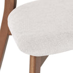 Dining Chairs Set of 2, Mid Century Modern Dining Chairs with Curved Backrest and Wood Legs, Walnut Finished Frame Upholstered Dining Room Chairs for Kitchen, Living Room (Beige)
