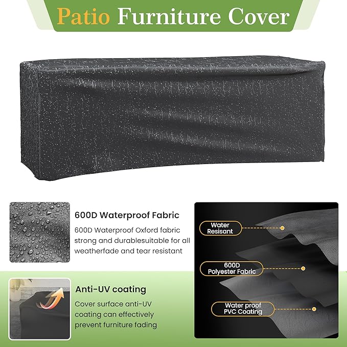 Amopatio Patio Couch, 2-Seat Outdoor Furniture, Wicker Porch Furniture Outdoor Couch Sofa with Water-Resistant Cover & Non-Slip Cushions, Premium Patio Set, Burgundy