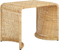SAFAVIEH Home Collection - Zendy Light Natural Rattan Accent Table, Coastal Waterfall Silhouette, Fully Assembled (ACC6508A)