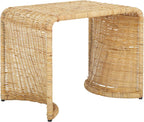 SAFAVIEH Home Collection - Zendy Light Natural Rattan Accent Table, Coastal Waterfall Silhouette, Fully Assembled (ACC6508A)