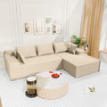 LEVELEVE 107" Cloud Sectional Couch with Deep Seat，Modern Modular Sofa with L-Shape Chaise，No Assembly Required, Upholstered Couches for Living Room Bedroom(Beige,Right Facing Chaise)