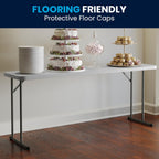 Flash Furniture 6 ft Plastic Folding Training Table, Granite White | Durable Construction, Commercial Use