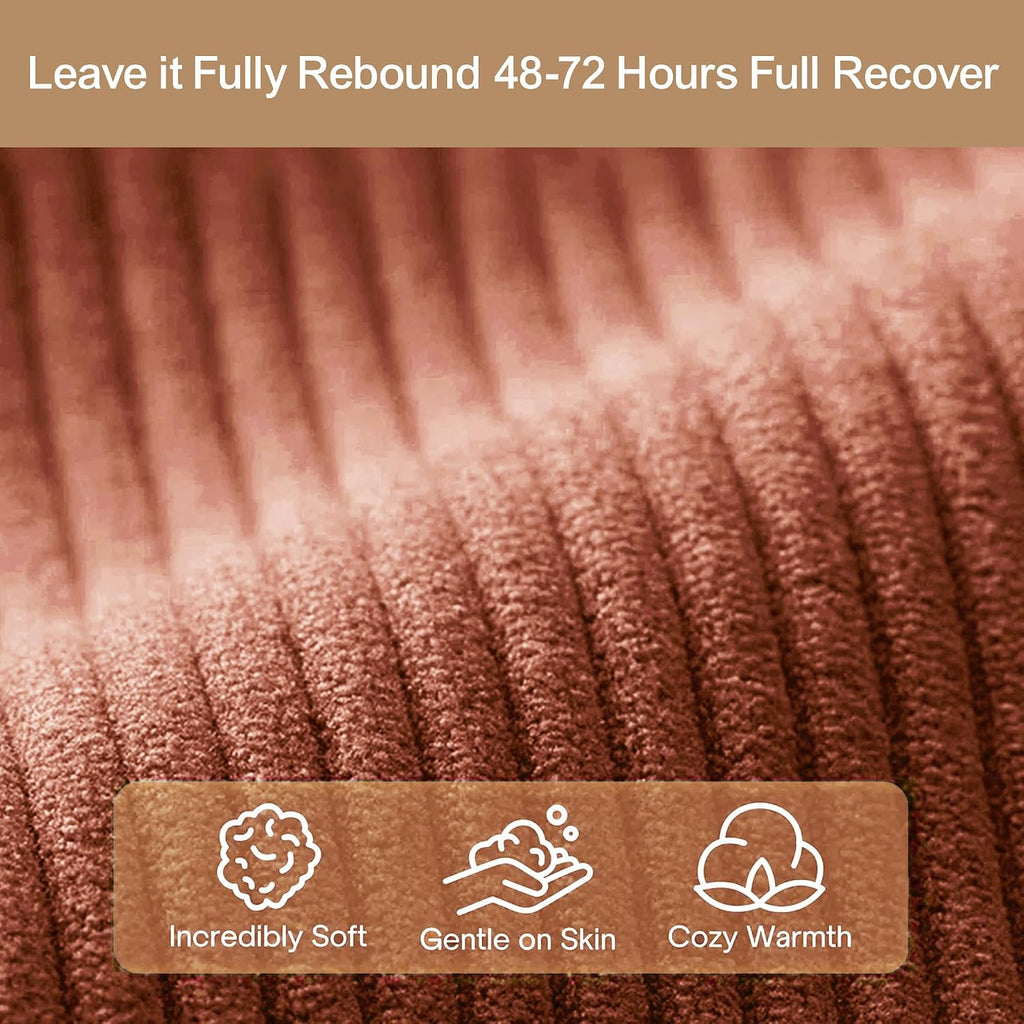Single Couch Sofa for Small Spaces, 2-in-1 Single Sofa with Soft Corduroy Foldable Chair Lounger Sleeper Sofas for Small Apartment, Living Room, Home Office (Orange, 35.43" Single Sofa)