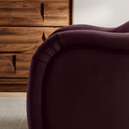 Modway Compose Barrel Chair with Performance Velvet Fabric in Mulberry – Upholstered Accent Armchair with Curved Backrest – Cozy Lounge Chair for Reading – Round Comfy Single Sofa Club Chair