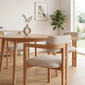 MELAGIO Mid-Century Modern Dining Chair – Upholstered Performance Fabric Seat, Solid Walnut Wood Frame, Fully Assembled Accent Chair for Dining Room, Kitchen or Living Space (Cream)