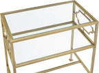 Gretna Rectangular Antique Gold Metal and Glass Accent Table