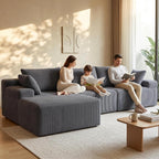 Lifelink 108" Couch L-Shaped - Modular Sectional Couches for Living Room Cloud Sofa with Deep Seat High Back Oversized Left Facing Chaise No Assembly Required