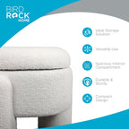 BIRDROCK HOME Sherpa Upholstered Storage Bench | Cozy Seat with Soft Sherpa Cushion, Versatile for Living Room, Bedroom, or Entryway Ottoman | Sturdy Design, 45” L x 20.5” W x 20” H