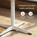 Round Dining Table Kitchen Table for 4 People 30 inch Circle Mid Century Modern Table with Sturdy Metal Base for Small Spaces Dining Room Living Room Office Farmhouse Water-Resistant, White