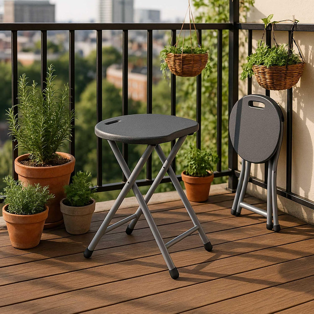 WERKA PRO Grey Folding Stool Height 46 cm