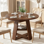 Miereirl 43.3‑59 in Round Extendable Dining Table for 4-6, Modern Oval Dining Table with Removable Leaf and Pedestal Base, Expandable Kitchen Table for Dining Room, Apartment