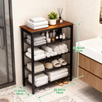 5-Tier Shoe Rack, Tall Industrial Shoe Organizer with Metal Mesh Shelves, Free-Standing Storage Rack for Entryway, Closet, or Bedroom, Rustic Brown and Black